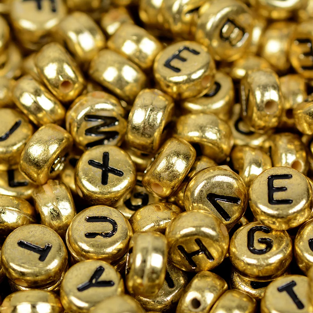 100 teile/los Herz Acryl Buchstaben Perlen Bunte Alphabet Lose Spacer Perlen Für Schmuck Machen DIY Handgemachte Armband Halskette – Detail 8