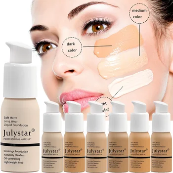 10 Color Liquid Foundation Waterproof Lasting Oil Control Natural Soft Moisture Concealer Face Brighten Base BB Cream Makeup