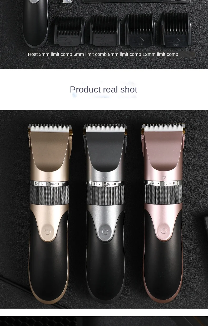 Máquina de Cortar Aparador de Barba Máquina de Corte de Cabelo Corte de Cabelo Profissional Cabelo Barbeiro Recarregável Lâmina Cerâmica Baixo Ruído Adulto Garoto 28 Computers & Electronics