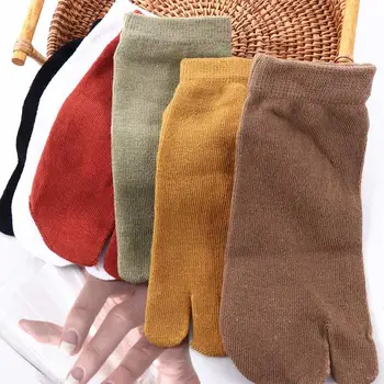 Calzini Tabi divisi giapponesi unisex da uomo in cotone pratico alla moda Calzini a due dita Infradito Calze 1