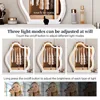 Makeup and Dressing Table with Mirror and Lamp, Small Dressing Table with 5 Drawers, and Adjustable Modern Dressing Table 4