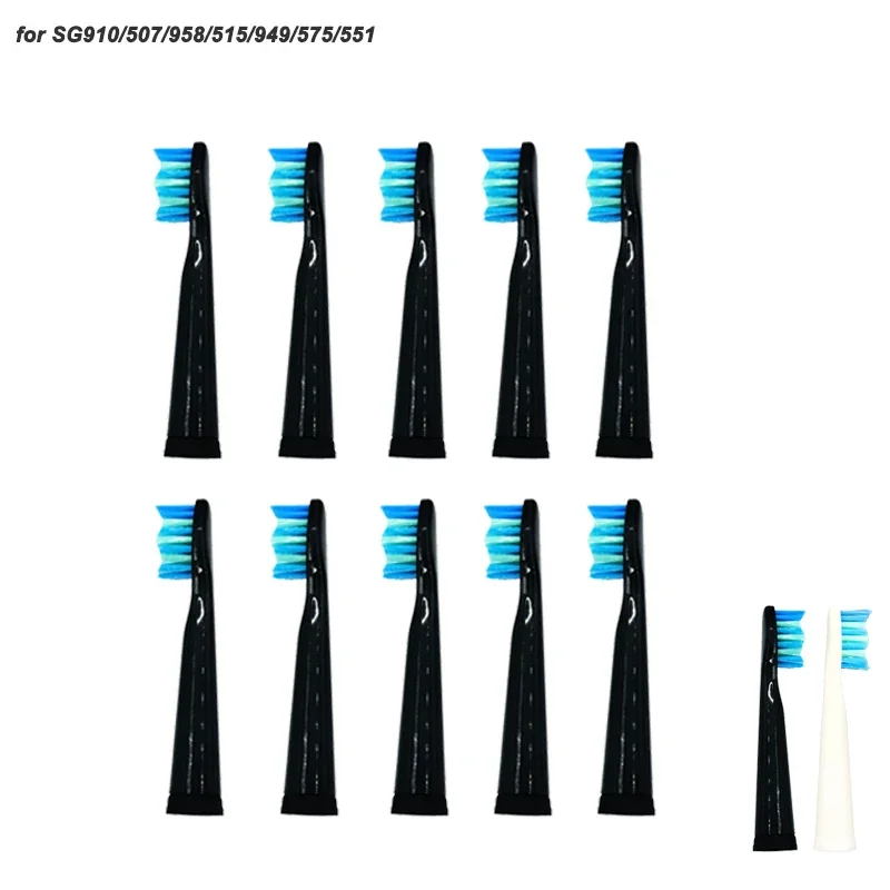 10 Pezzi Seago Testine Per Spazzolino Elettrico Sostituzione Spazzolino Sonico Cura 899 Set (10 Teste) Per Sg910/507/958/515/949/575/551