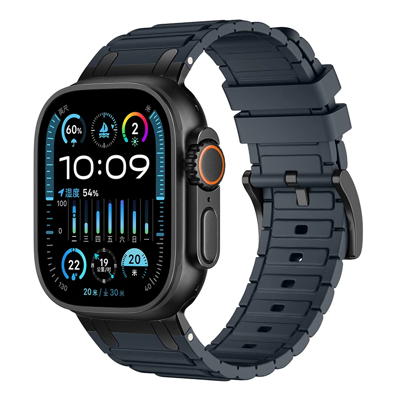 Enhanced Silicone Strap with Modified Metal Integration for Smartwatch Wristbands