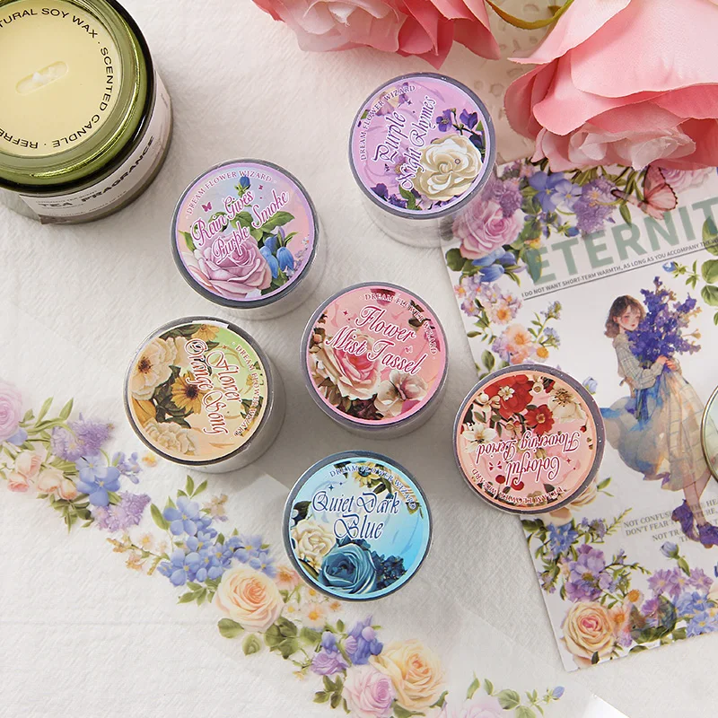 50mm*2m Lace Flower Landscaping Material Decor PET Tape roll Creative Journal Collage Scrapbooking Stationery School Supplies 2