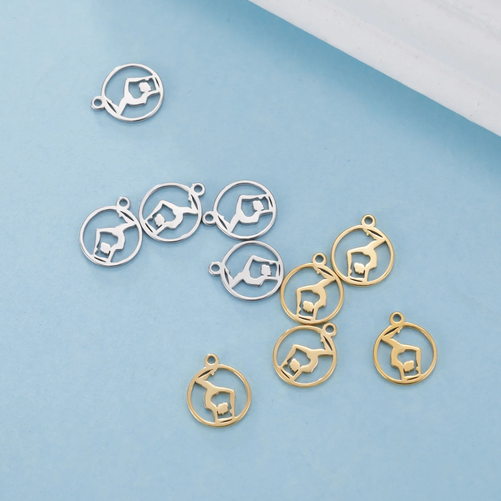 5 teile/los Kaninchen Katze Fisch Lotus Kreuz Tiny Charms Für Schmuck Machen Diy Halskette Armband Edelstahl Tier Anhänger Zubehör – Detail 11