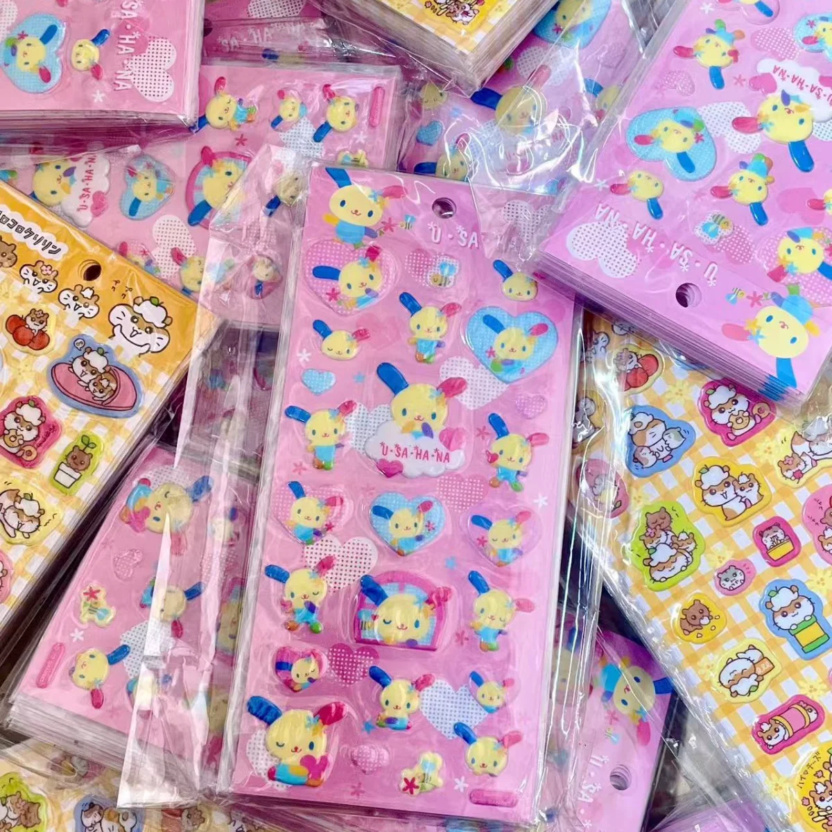 Neue Usahana Sugarbunnies 3D Bubble Sticker Spielzeug Mädchen-Tagebuch Dekorative Aufkleber DIY Handyhülle Kamera-Dekoration Spielzeug Geschenk