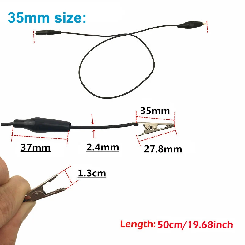 5 color alligator clip electric DIY small battery power cord electric clamp Crocodile Clips double head test clamp 28mm 35mm