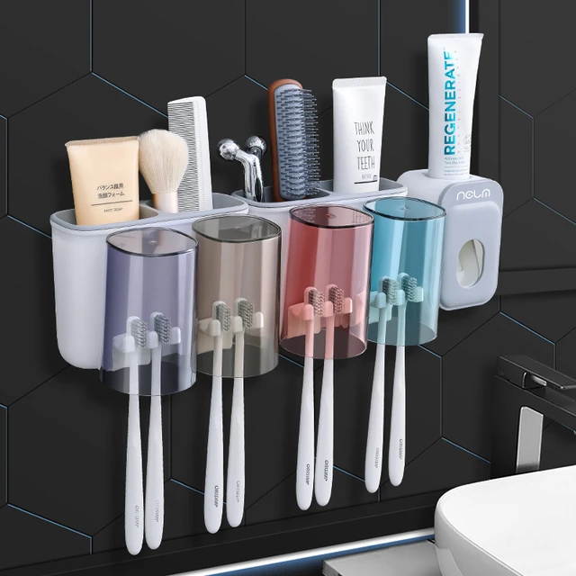 Inverted Toothbrush Holder Automatic Toothpaste Squeezer Dispenser Storage Rack  Bathroom Accessories - AliExpress