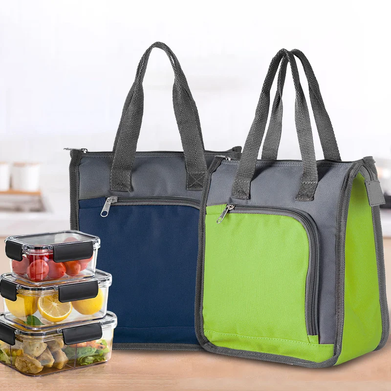 Description Picture 3 of item1PC Outdoor Portable Insulated Bag Oxford Cloth Handheld Lunch Box Bag Camping Lunch Bento Box Travelling BBQ Picnic Supplies