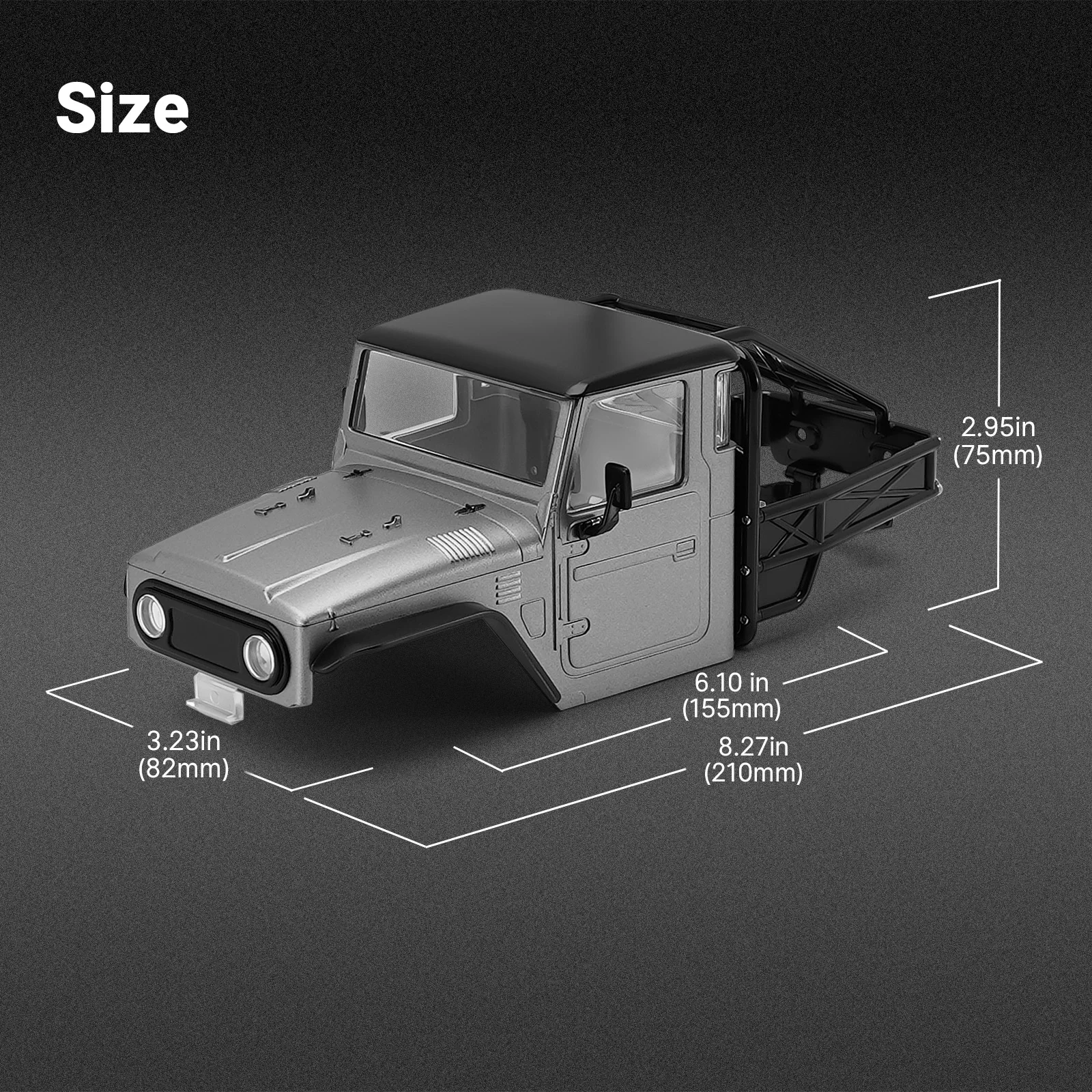 INJROA IR40 Truck-romp met buiskooi voor 1/18 TRX4M Defender Bronco Upgrade-onderdeel INJROA IR40 Truck-romp met buiskooi voor 1/18 TRX4M Defender Bronco Upgrade-onderdeel