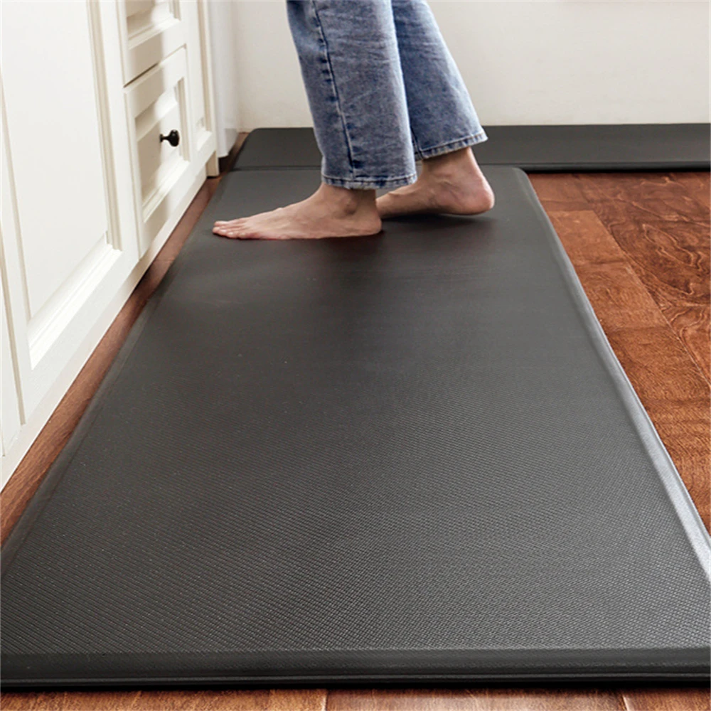 Cakeby Kitchen Mats Memory Foam Cushioned Comfort Carpet Pu Leather