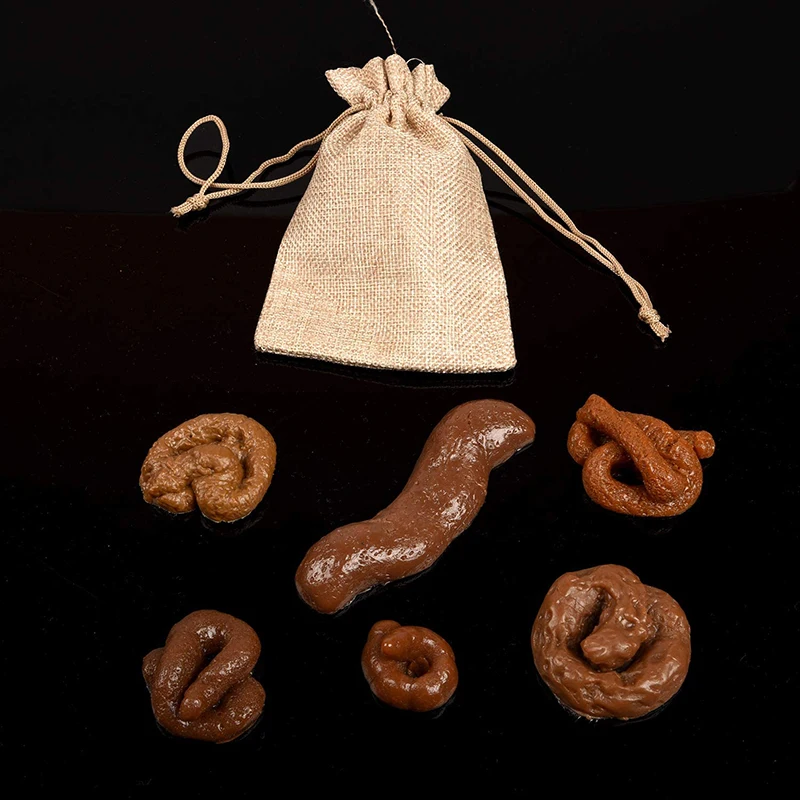 6 PCS Fake Poo Soft Fake Dog Poo Prank Joke Fun Toy Trick Novelty Prank Turd April Fools' Day Halloween fake dog poo toy