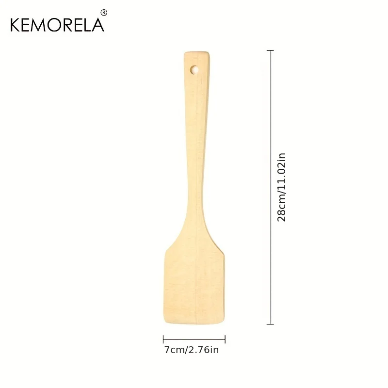 2PCS Natural Wooden Spatula Nonstick Cooking For Food Frying Mix Stir Fry Kitchen Utensil Household Kitchen Gadgets