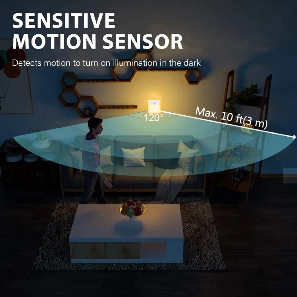 LED Motion Sensor Light Wireless Night Lamp US EU UK AU Plug Dimmable Sensor Night Lamp for Bedroom Hallway Corridor Lighting