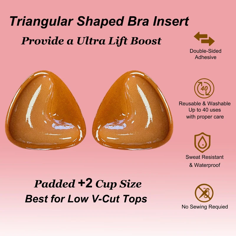 Double-Sided Sticky Bra Pads Women Summer Ultra Instant Push Up Bra Pads Reusable Padded Inserts Strapless Lift For Swimsuit
