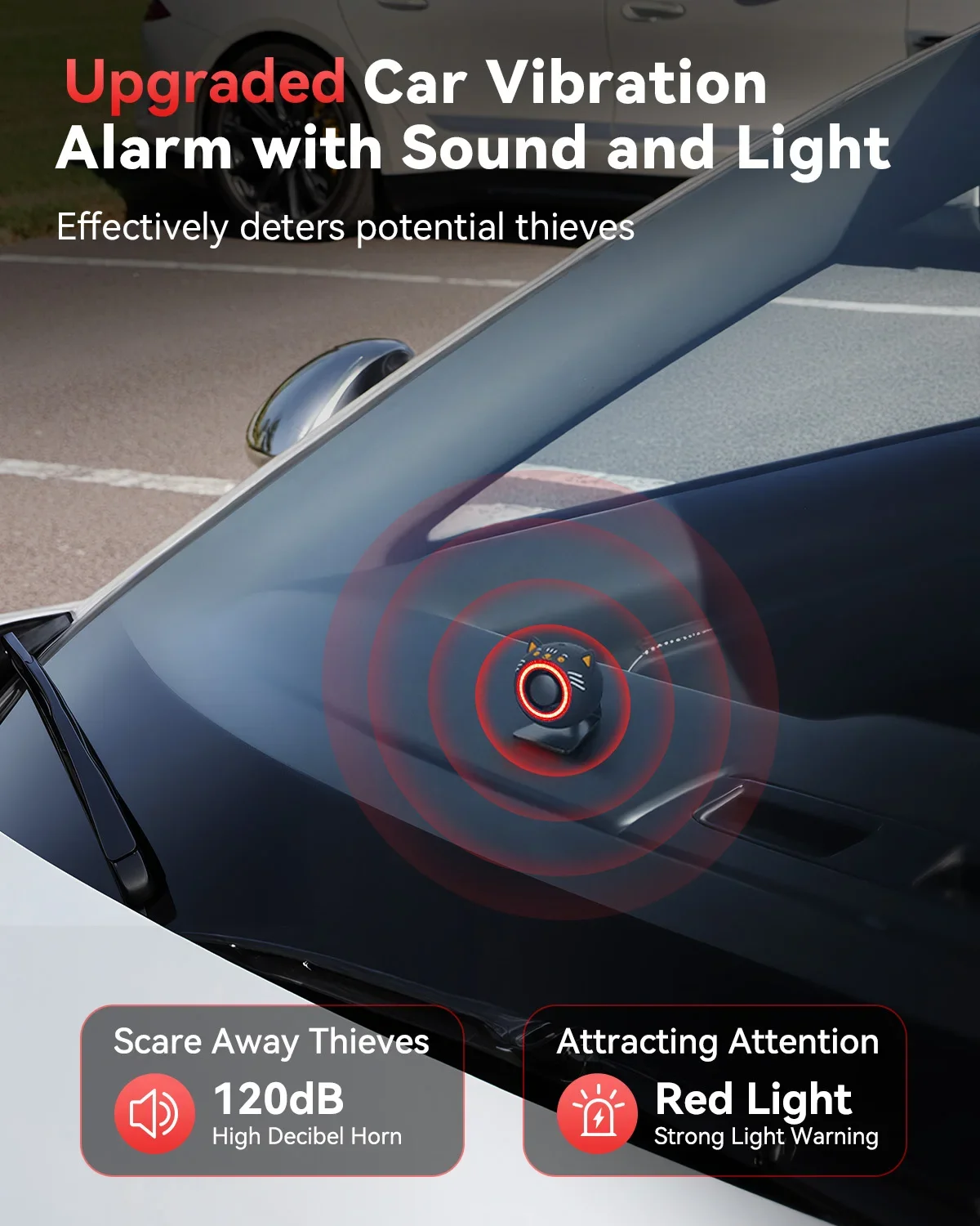 Premium Car Security System with Motion Sensor & 120dB Alarm - Adjustable Sensitivity Levels
