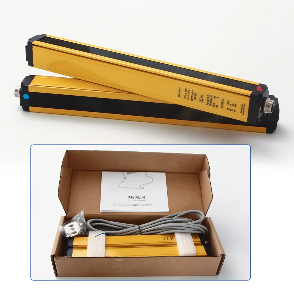 GTRIC 안전 조명 커튼 격자 센서 스위치, 광전 배리어 적외선 영역 보호 장치, 40mm, 24V DC 릴레이 출력