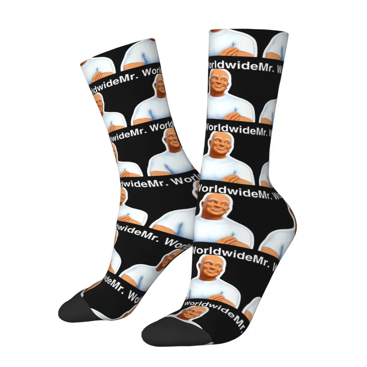 

Autumn Winter Retro Women Men Mr. Worldwide Pitbull Meme Socks Sweat Absorbing Basketball Socks