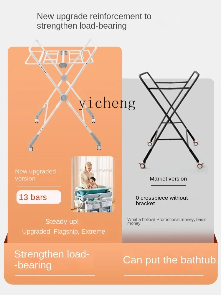 Tqh Diaper-Changing Table Baby Care Desk Bath Integrated Baby Diaper Changing Nursing Table Foldable Removable Care