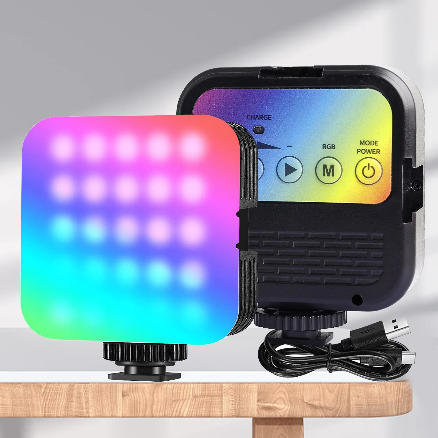 ZOMEI CRI 97 + RGB 비디오 라이트, 2500K  8500K 전문 사진 작가 스튜디오 라이트, 3 콜드 슈 및 디퓨저 포함