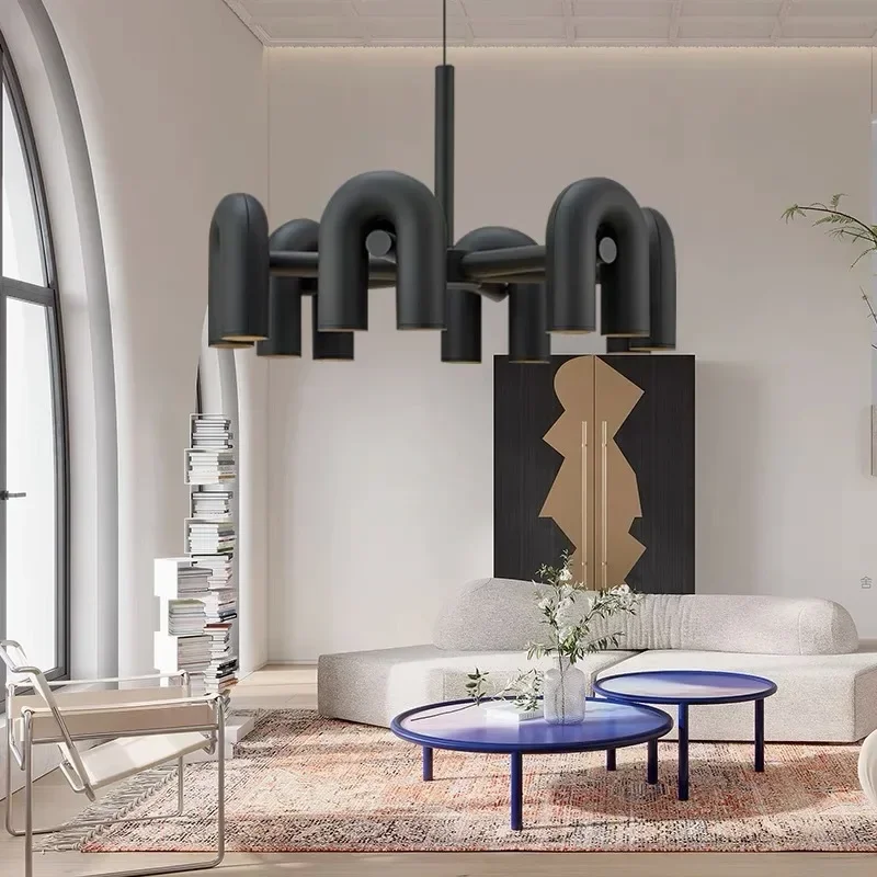 Art Lighting Fixtures High-end Art Deco U Tube Chandelier for Dining Room
