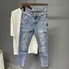 2024 New Spring Autumn Men's Luxury Brand Fashion Slim Designer Hip Hop Denim Pencil Pants Mens Designer Clothes Classic Jeans