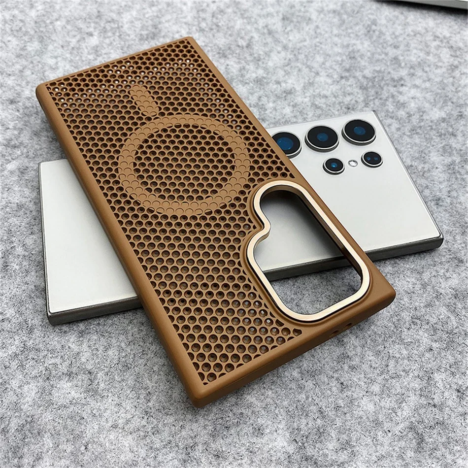 Honeycomb Mesh Cooling Magnetic Alloy Lens Hard Cover Case