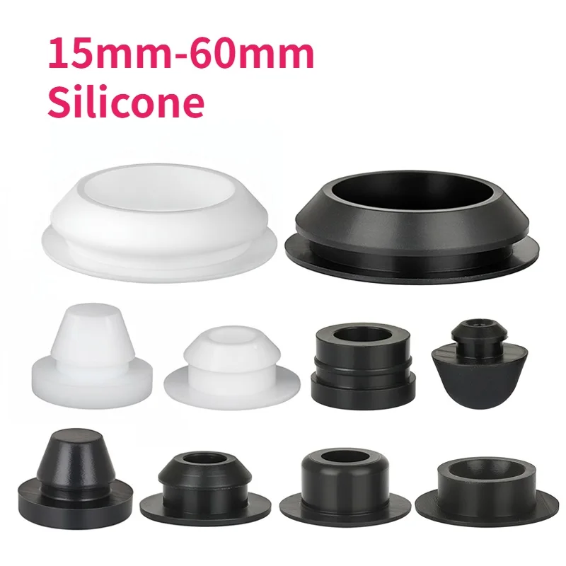 15mm-60mm Silicone Plug Rubber Stopper T-plug Soft High Elasticity Cap Cover Seismic Eyelet Muffling Thermostability