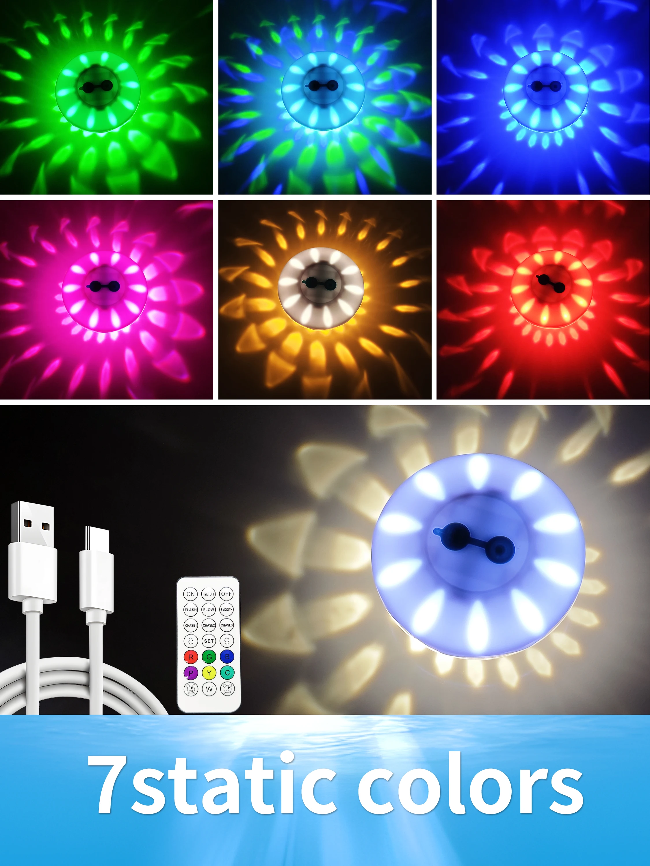 Pool lights Remote control Charging Pool lights Pool accessories Floating party Garden Holiday decoration LED solar pool light