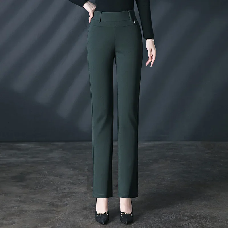 Black Women's High Waist Stretch Suit Pants, Fashion Slim Trousers, Purple Green Brown Pantalones, Asian Size M-6XL 6