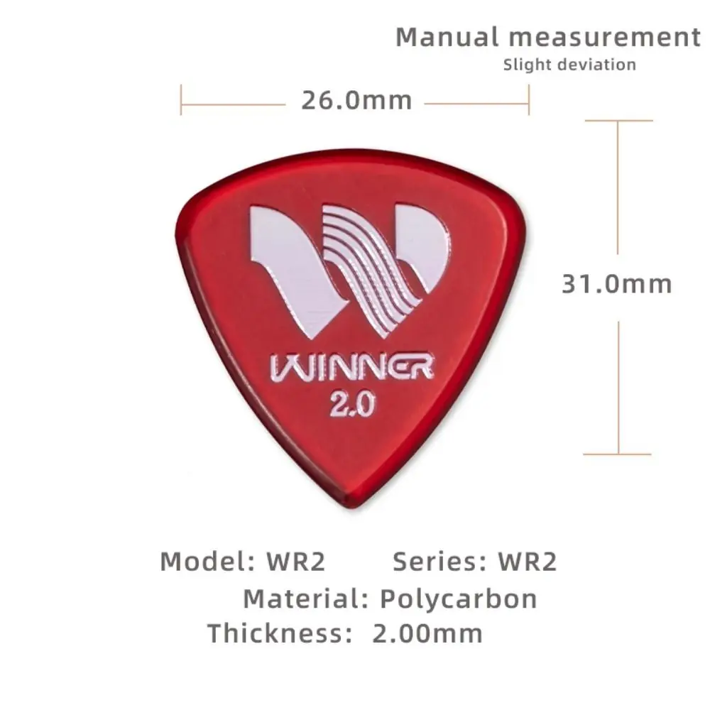 Professional 6 Pcs Winner Guitar Picks Large Triangular 2.0MM Thick Triangle Picks Anti-Slip Guitar Parts Electric Guitar