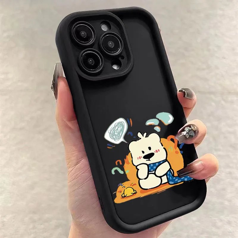 thumbnail image 1 of Funda bonita de oso de dibujos animados para Samsung Galaxy S25 S23 S22 S24 Ultra Plus S21 FE A54 A53 A52 A52S A16 A15 A35 A55 A34 A33 A32, 1 of 5