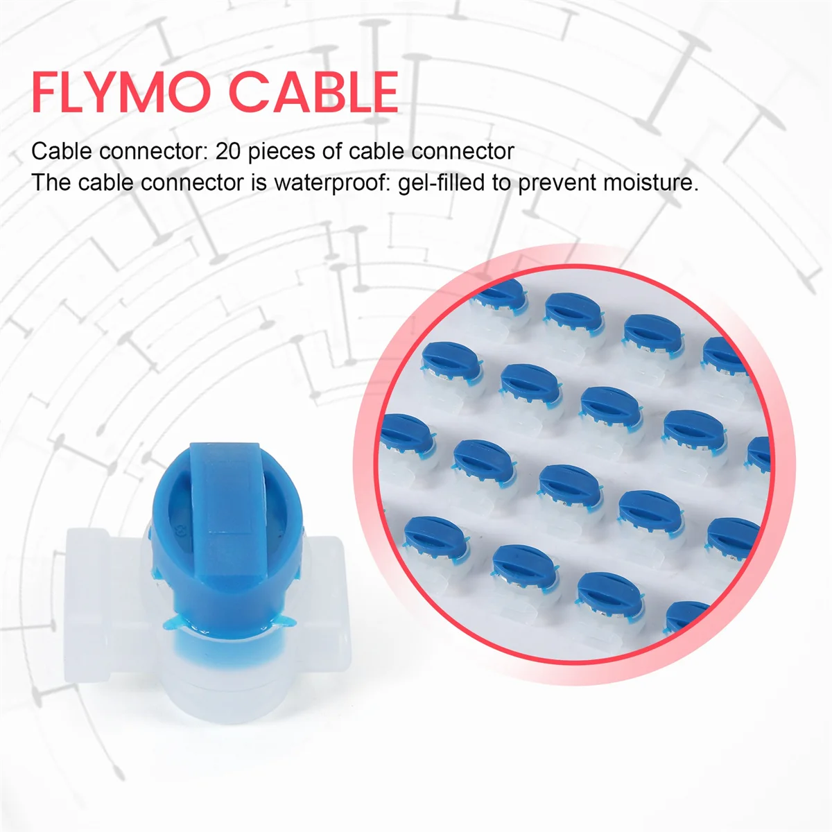 20Pcs Waterproof Wire Connector Crimp Gel Filling Robot Lawn Mower Outdoor Garden Irrigation Application