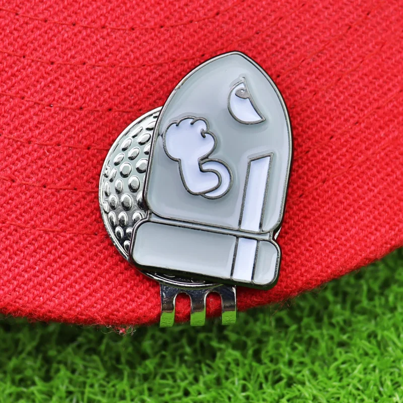 Golf Ball Marker Hat Clip Metal with Clip Creative Cartoon Cannonball Position Mark