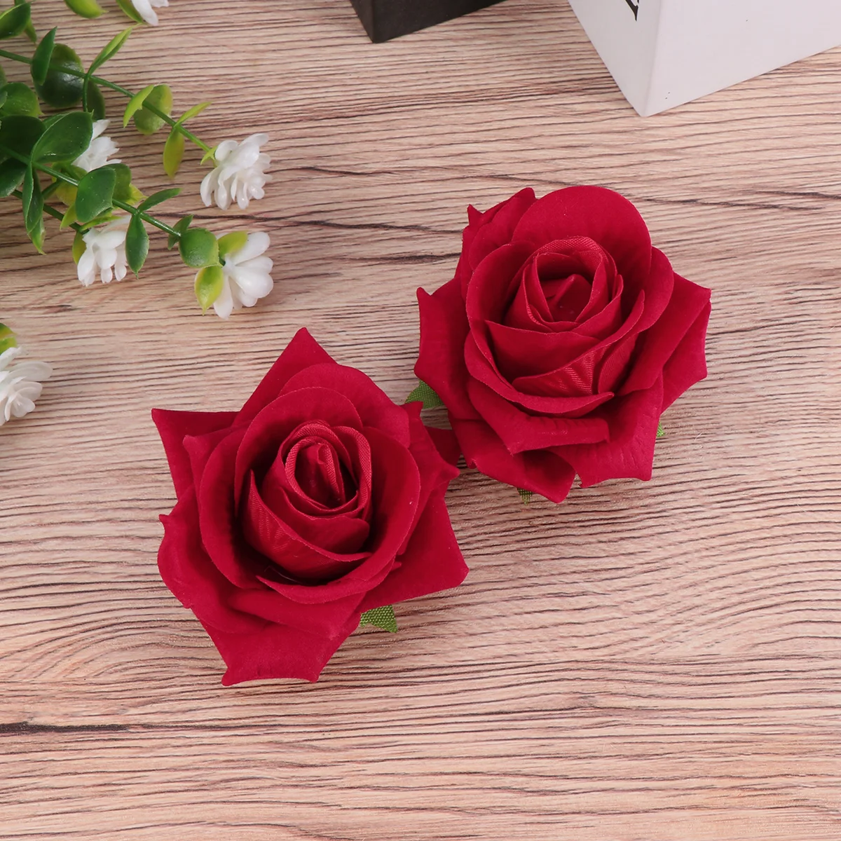 

Red Cloth Rose Hairpin Artificial Flower Brooch Bridal Hair Accessaries for Holiday Performance Party