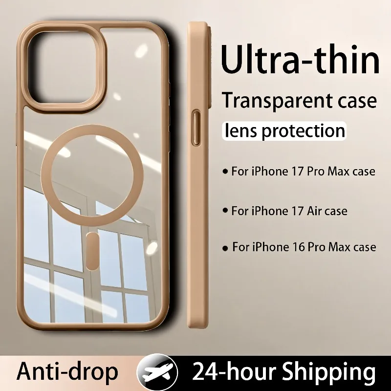 Not Yellowing For MagSafe Protective Case Compatible For iPhone 17 Pro Max 16 Plus 15 14 13 12 11 PC TPU Hybrid Anti Slip Cover 1