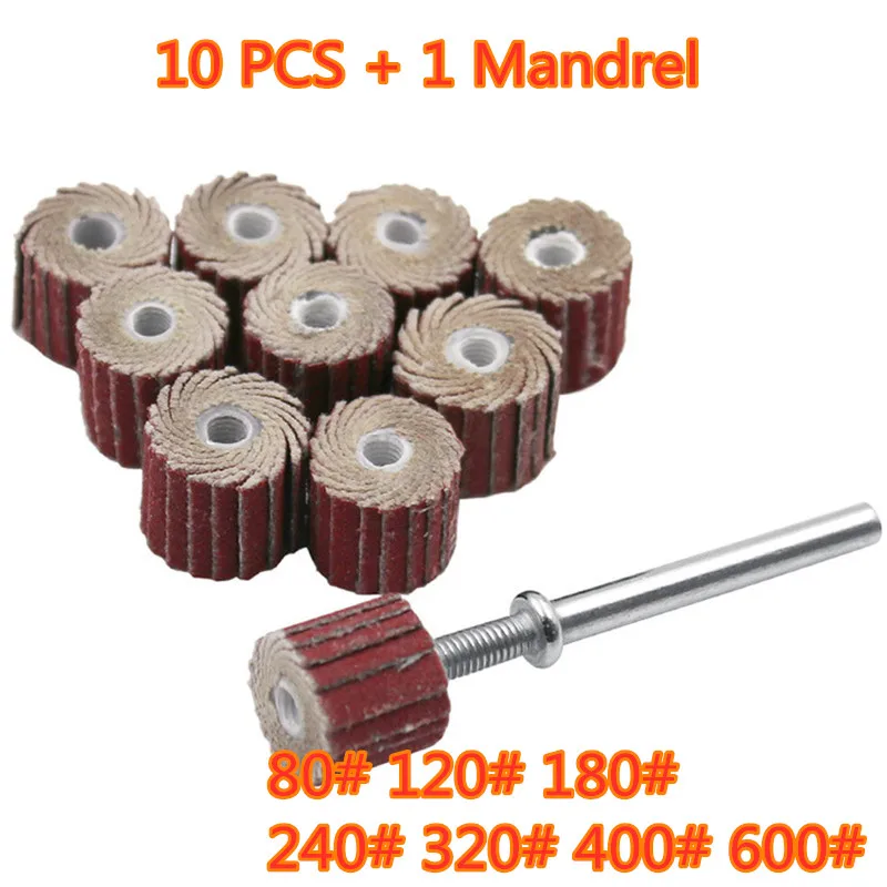 10PC For Dremel Accessories Sandpaper Sanding Flap Polishing Wheels Sanding Disc Shutter Polishing Wheel For Rotary Tool