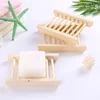 WBBOOMING 1pcs/6pcs Natural Wooden Bamboo Soap Dish Tray Rack Plate Box Holder Soap Storage Organizer Bathroom Drain Shelves 2