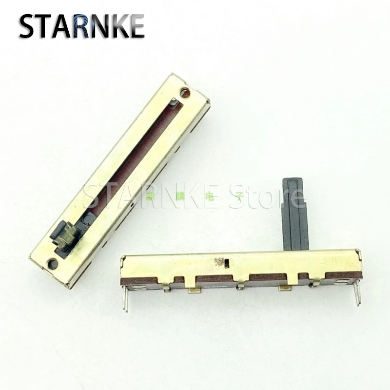 45mm B20K 4-Pin Single Straight Slide Potentiometer Amplifier Audio Mixer Fader 2PCS