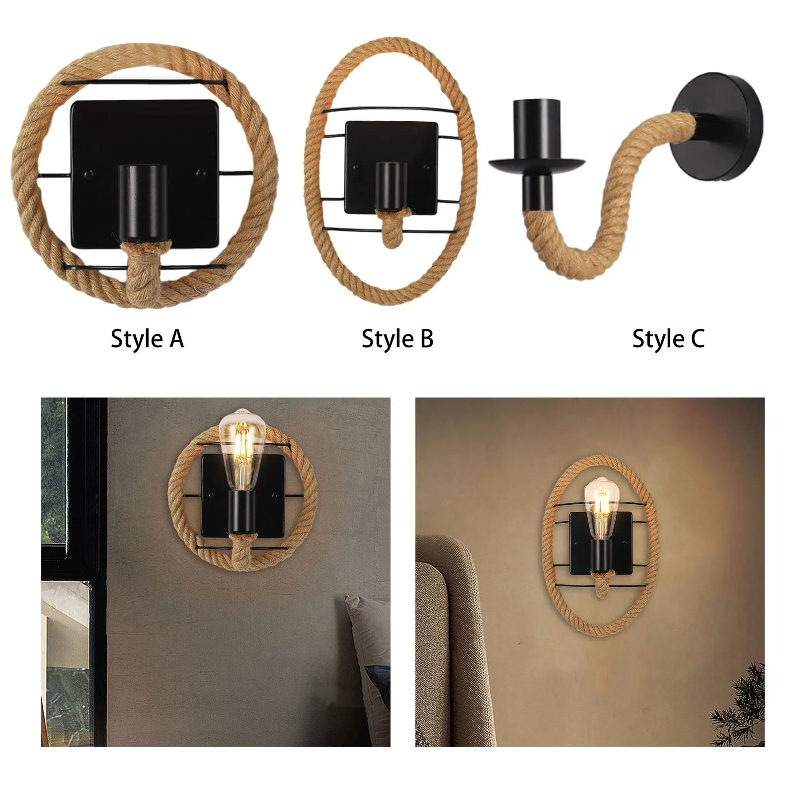 Wall Light Bulb Not Included Indoor Rustic Wall Sconce Lighting Fixture Wall Lamp for Restaurant Bedroom Entrance Balcony Porch