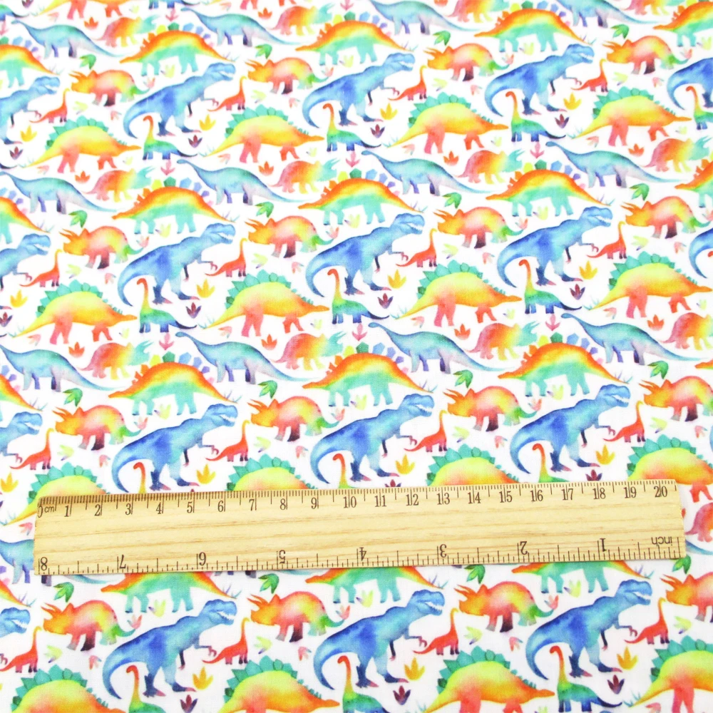 Dinosaurs Animals 50*145cm Polyester 100% Cotton Fabric Sewing Quilting Fabric Needlework Material DIY Handmade Patchework