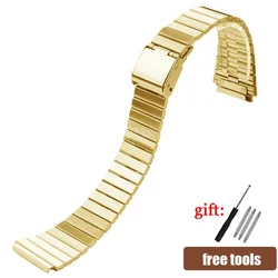 Casio Stainless Steel Ultra - Thin Watchband for Men - 18mm Metal Strap (Gold)