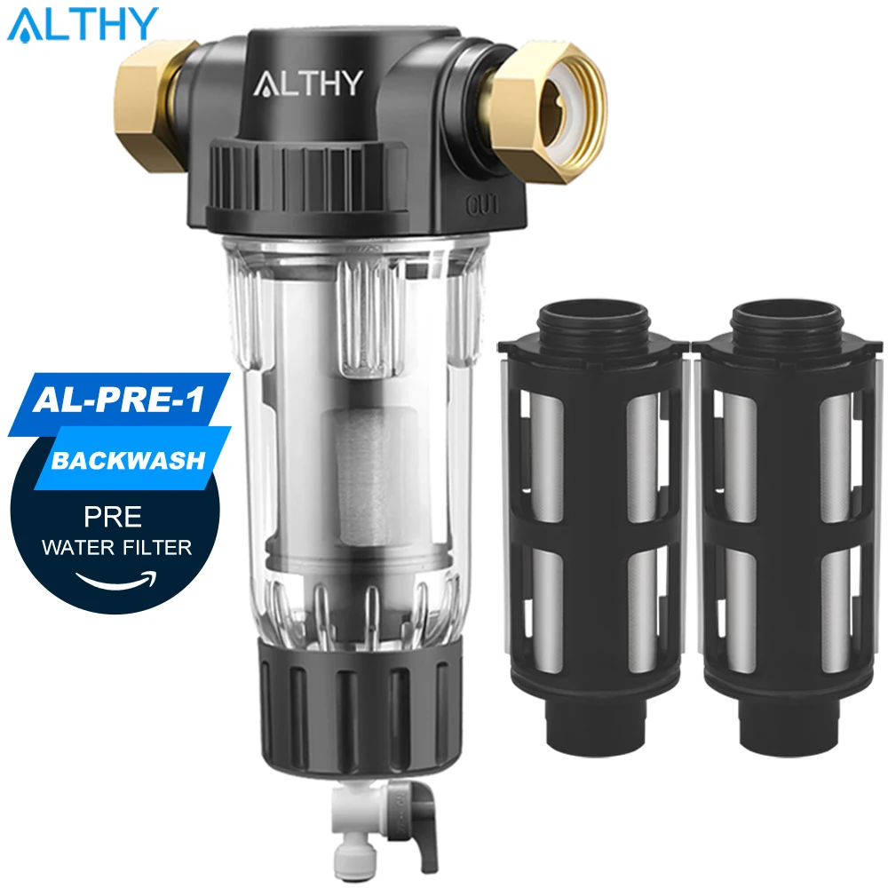 ALTHY قبل تصفية البيت كله تدور أسفل الرواسب تصفية المياه المركزية نظام تنقية Prefilter العكسي شبكة من الاستانلس استيل|Water Filters| – AliExpress