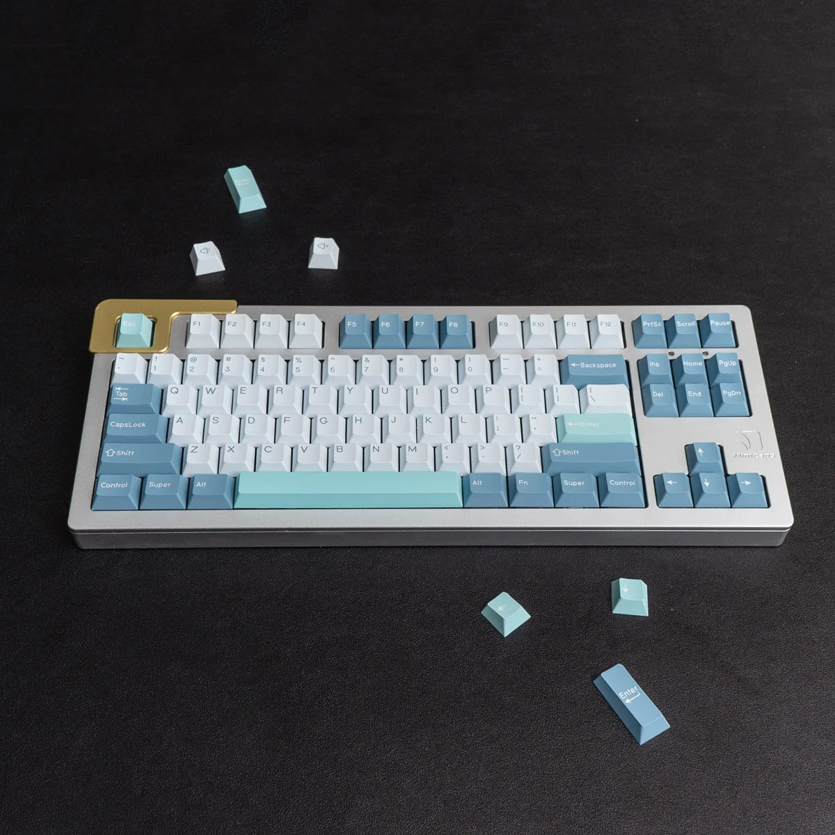 cereja, tiro duplo, personalidade personalizada inglesa, teclas para teclado mecânico 61