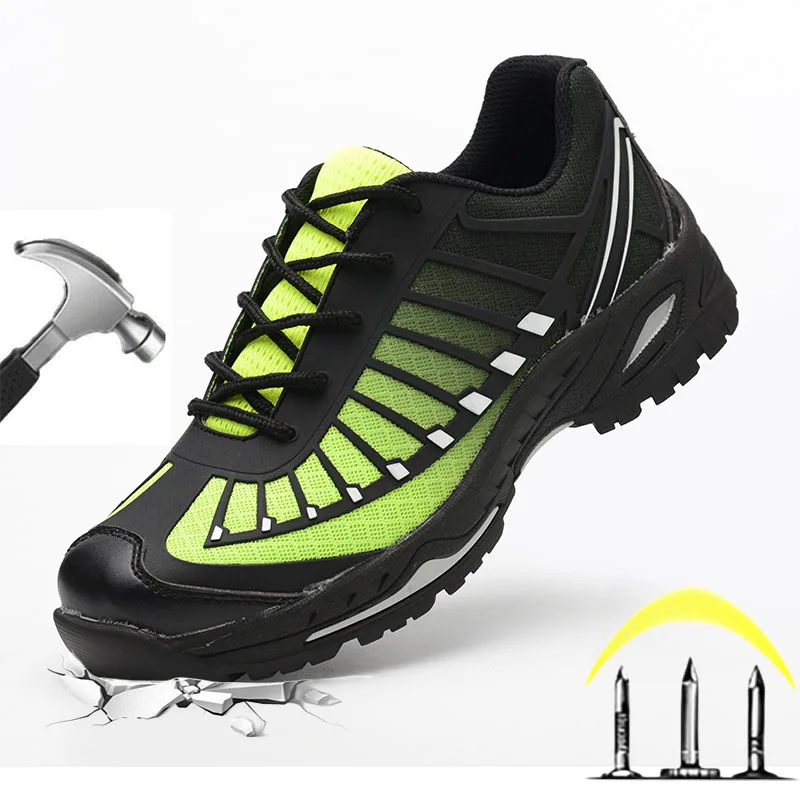 

Dian Sen Mesh Steel Toe Cap Safety Boots Man Indestructible Platform Boots for Men Shoes Anti Puncture Male Sneakers