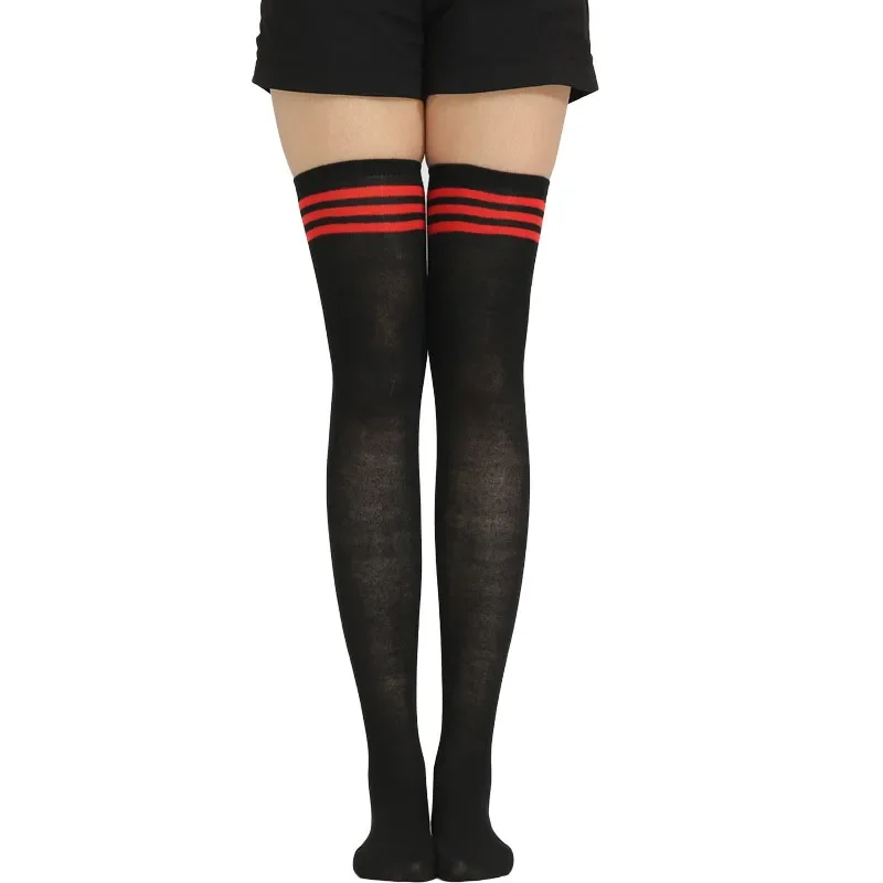 Plus Size Women Striped Stockings Cotton Thigh High Socks Over-Knee Long  Leggings Lolita Black White Sexy Hosiery Thighs Sock - AliExpress