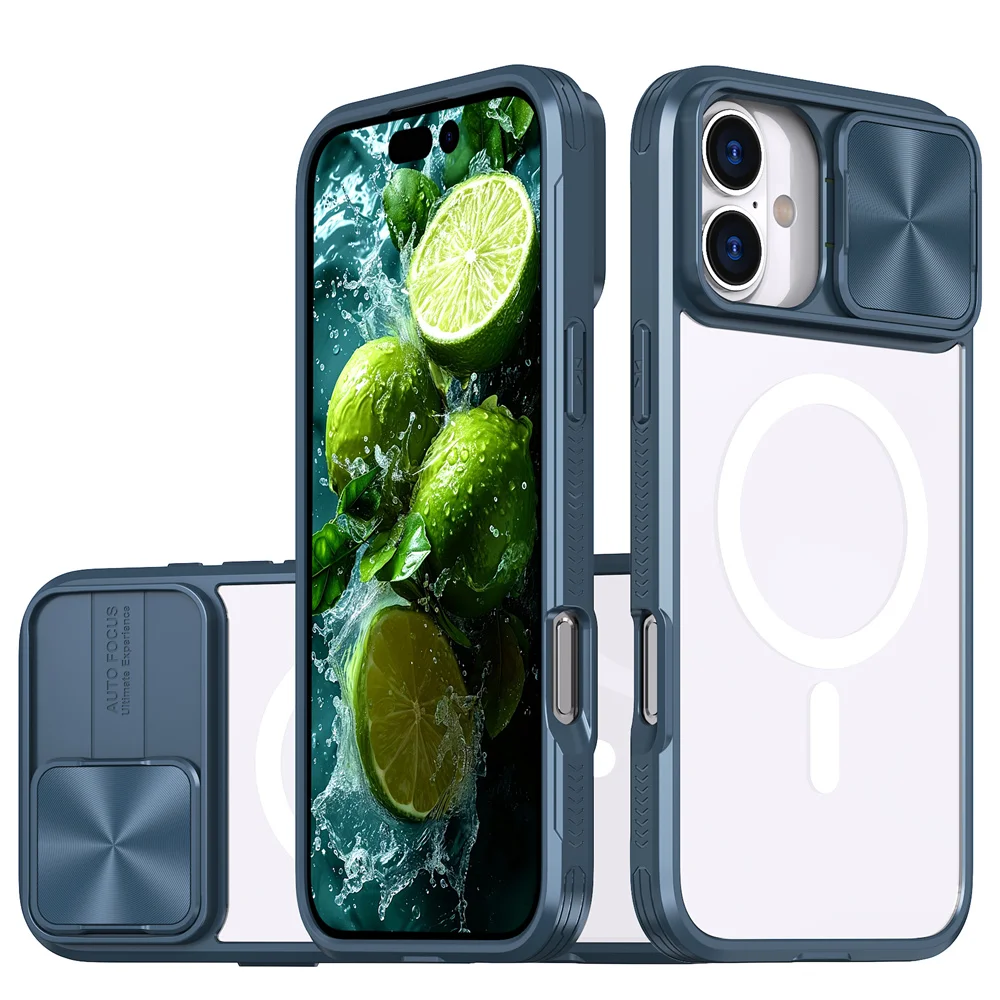 Magnetic Wireless Charging Case with Slide Lens Protection