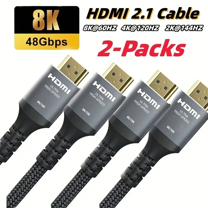 CYANMI HDMI 케이블 스플리터 스위치 케이블, Xbox X PS5 샤오미 미 박스용 8K HDMI2.1 케이블, 8K, 60Hz, 4K, 120Hz, 48Gbps HDR10 + 케이블 
