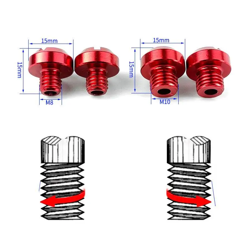 2pcs M8 / M10 Motorcycle Mirror Plugs Hole Screws Aluminum Alloy Parts Modification Accessories