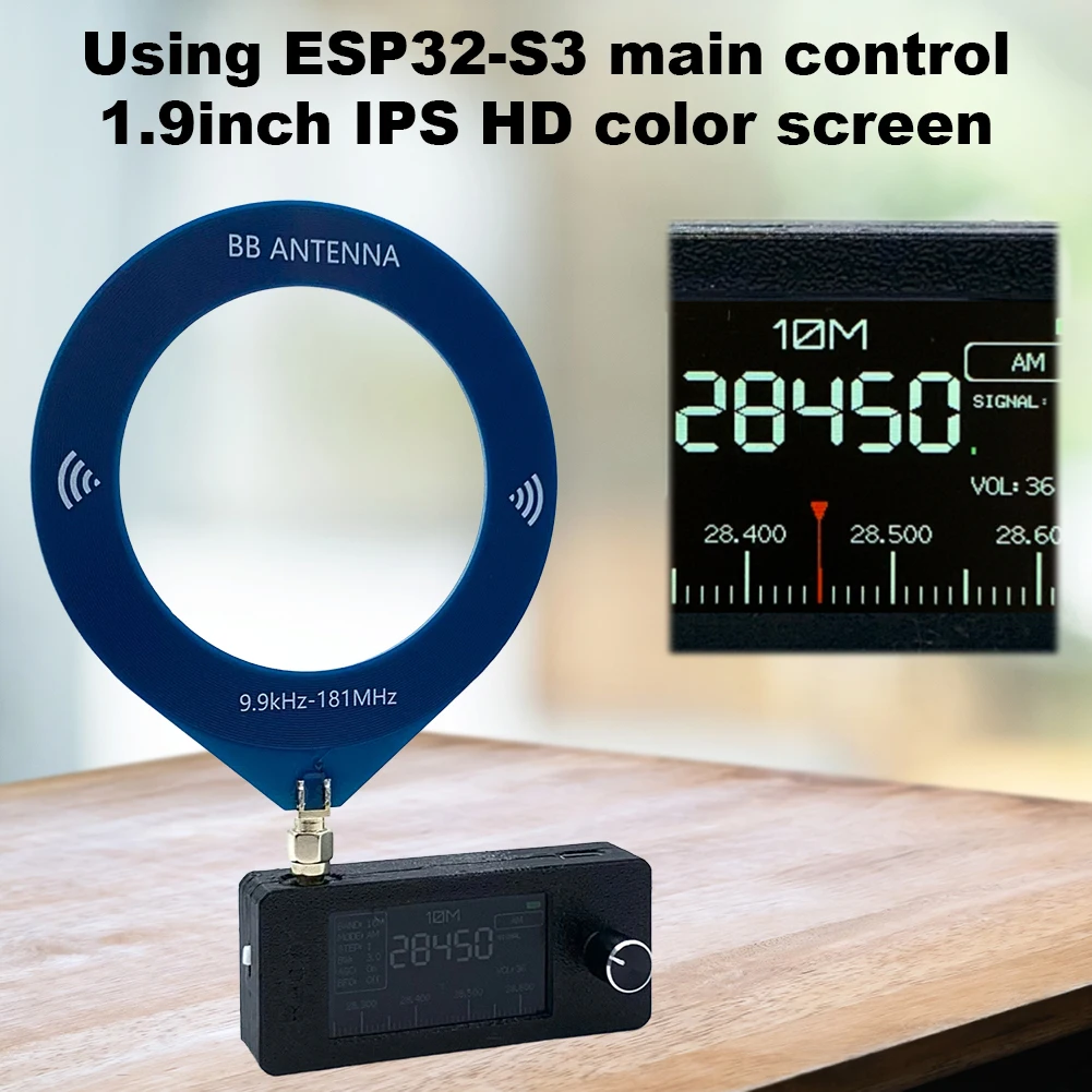 Radio Receiver SI4732 0.5-108mhz Portable Radio 1.9inch IPS Screen FM/AM HF SW MW VHF